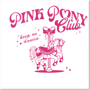 Pony and Heels Lover Pink Girls Clubs Disco Birthday Cowgirl Posters and Art